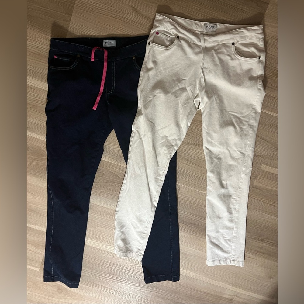 Pajama Jeans Bundle Black and White Denim Jeans Set Size S-M  2 Pair